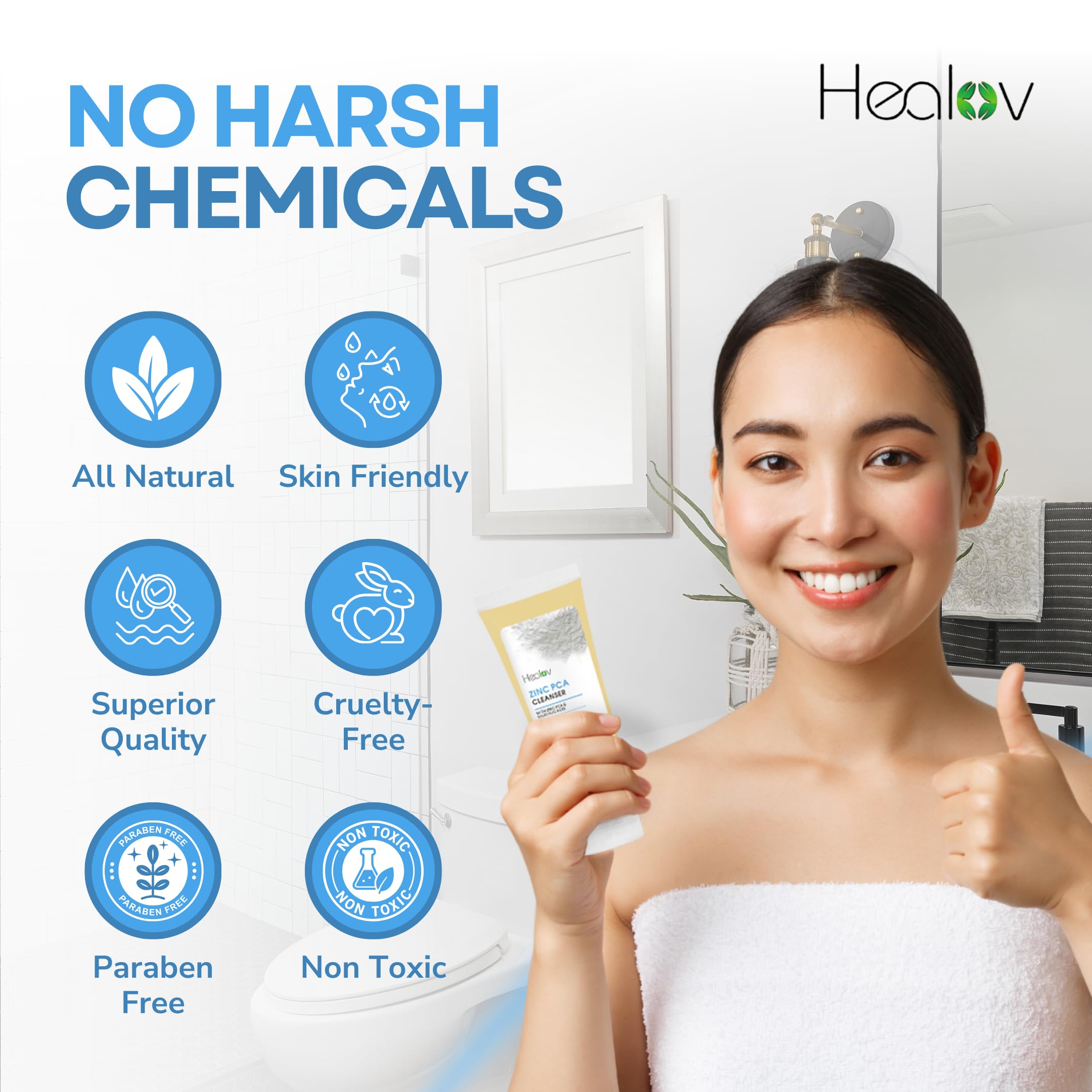 Ganskin in bathroom setting showing daily routine calming benefit