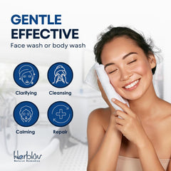 Ganskin soap in use on wet skin in shower demonstrating gentle cleansing