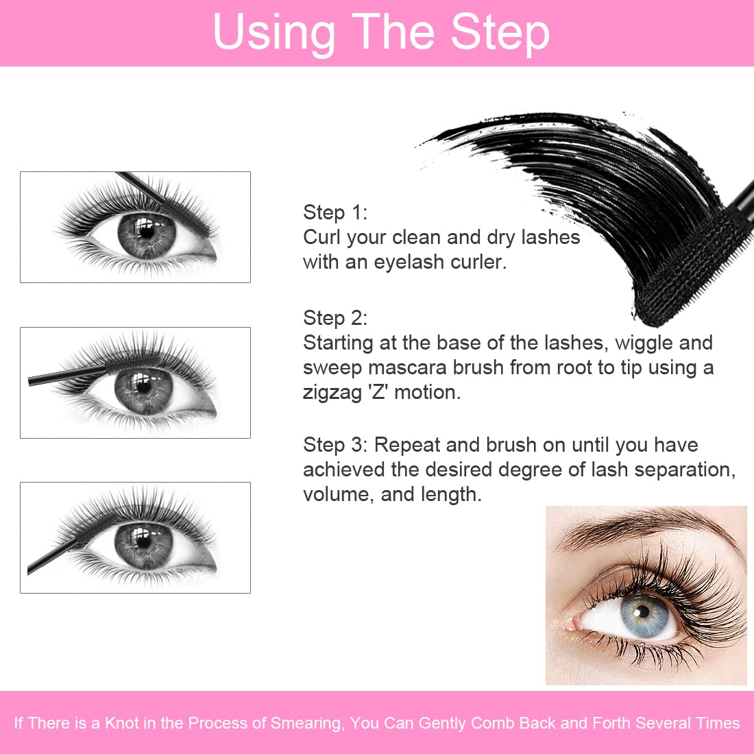 GAOSENLONK mascara in a makeup bag for all-day portability