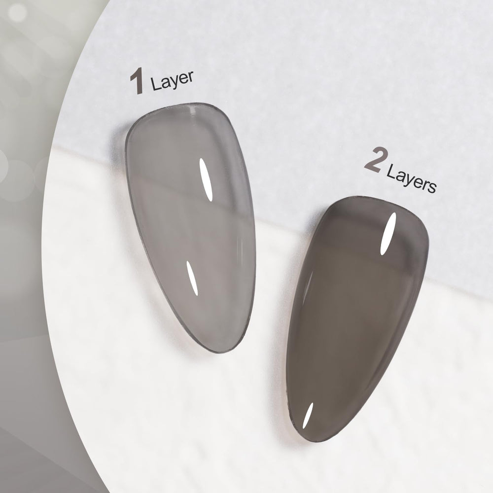 GAOY single-finger swatch of 1724 showing sheer smoked tint for subtle style