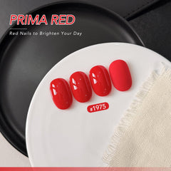 GAOY brush stroke of 1975 Prima Red demonstrating smooth, full coverage