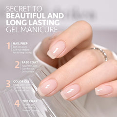 GAOY on natural nail close-up showing glossy jelly finish and long-wear look benefit
