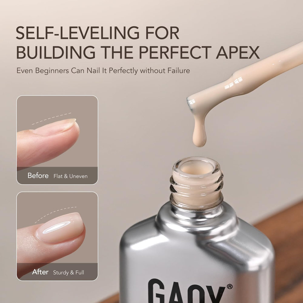 GAOY brush applying builder gel to nail demonstrating easy sculpting and extension support