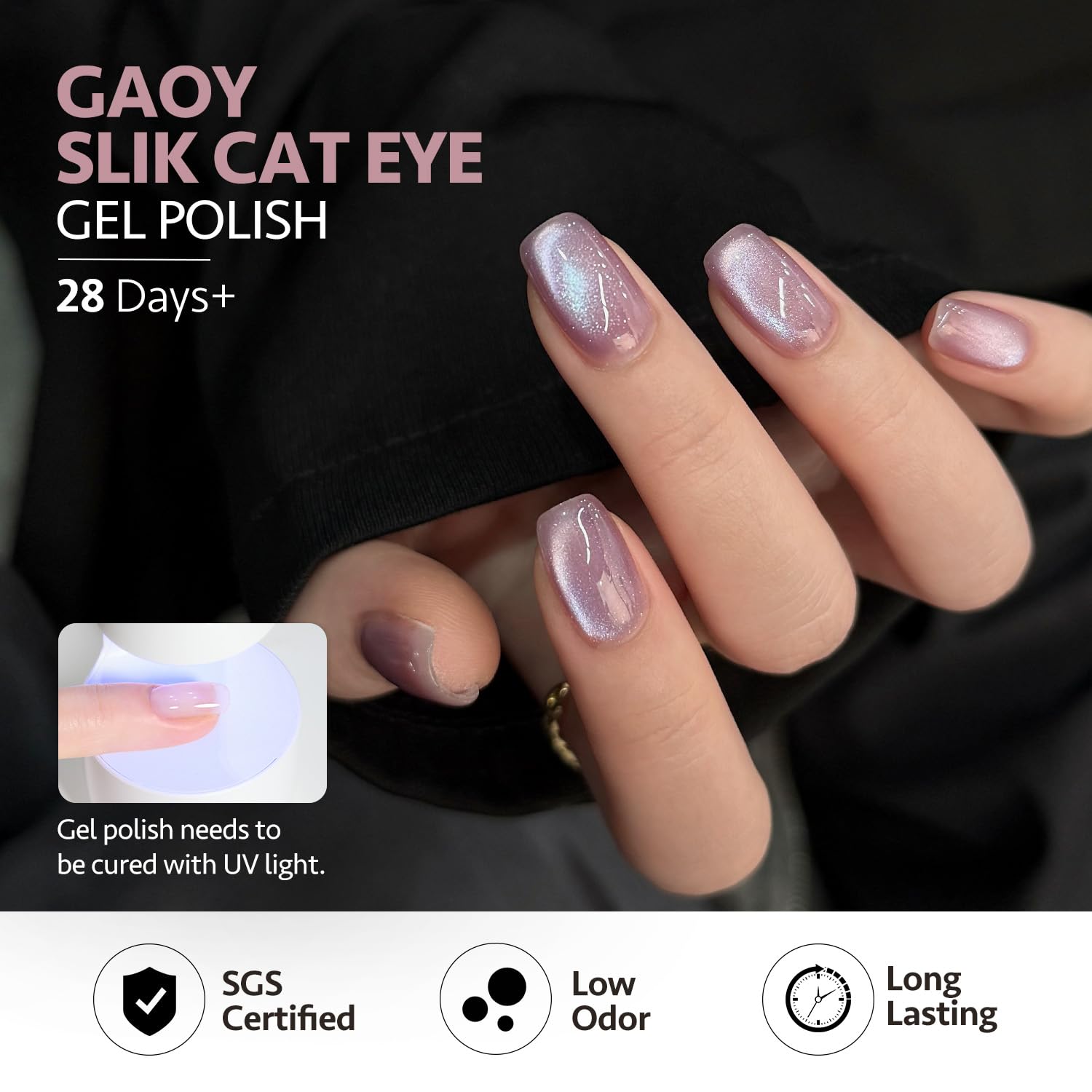GAOY application in hand using magnet for precise cat-eye