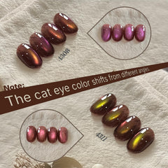 GAOY application with magnet over nail, creates reflective stripe before curing