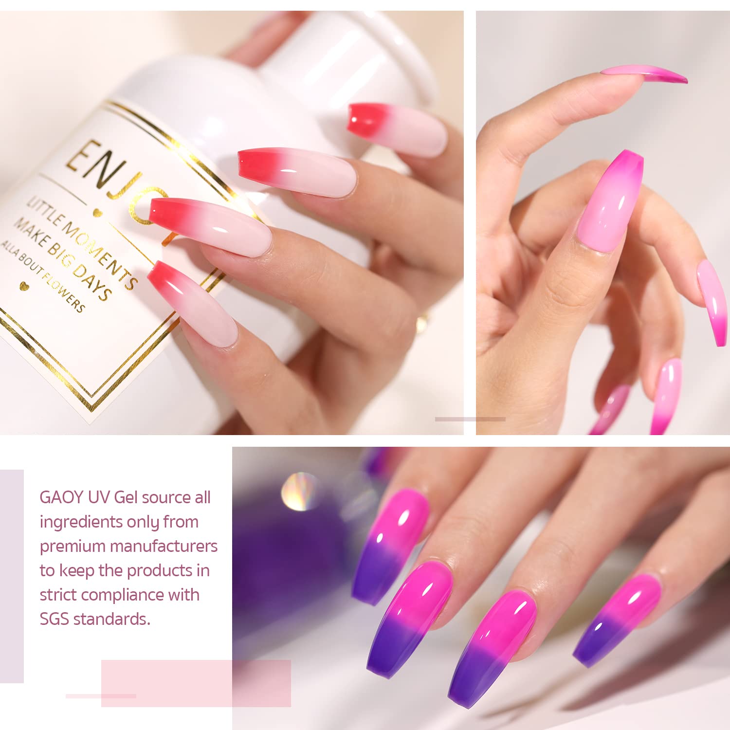 GAOY application in salon with UV lamp showing quick 60s cure benefit