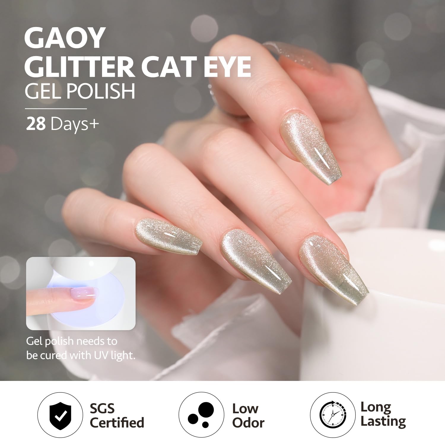 GAOY application in use on hand demonstrating salon-style holographic effect