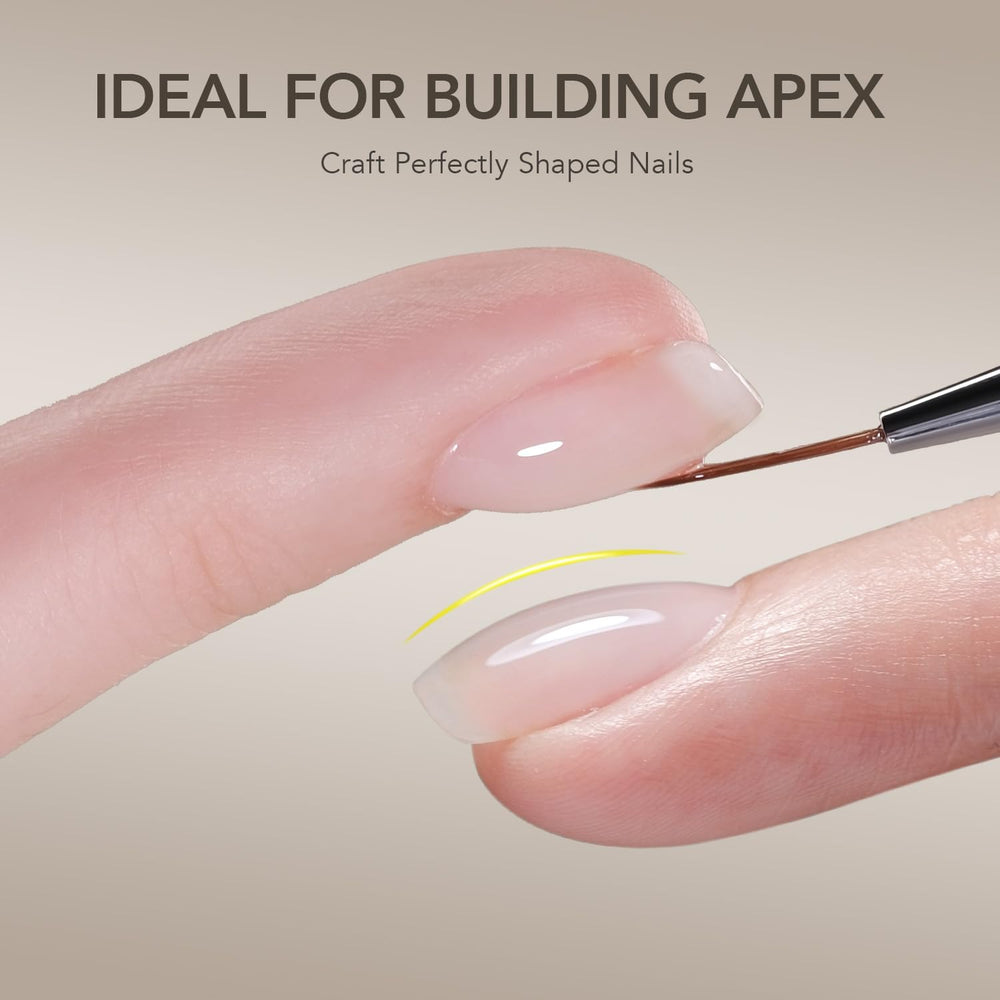 GAOY applying builder gel on nail tip illustrating controlled sculpting and coverage