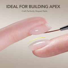 GAOY applying builder gel on nail tip illustrating controlled sculpting and coverage