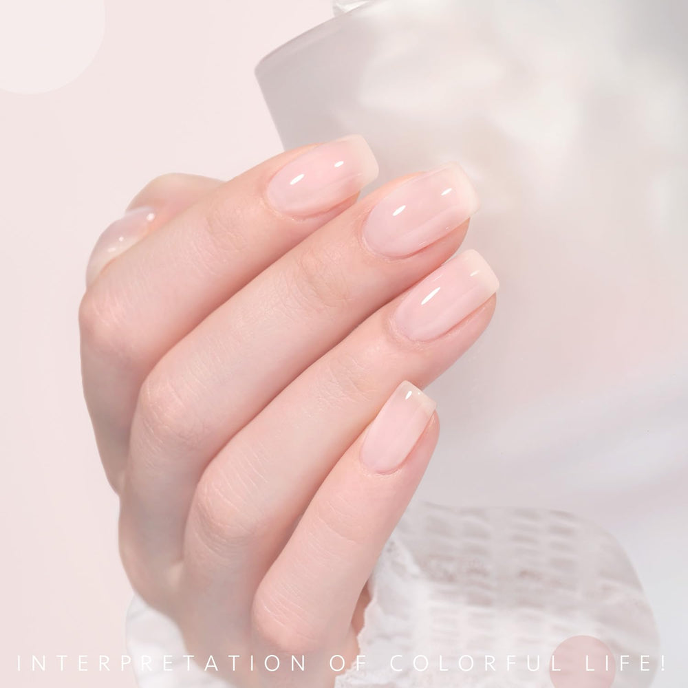 GAOY applied on natural nails after curing for long-lasting glossy finish