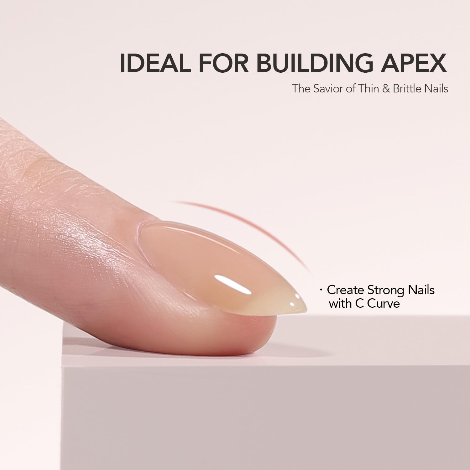 GAOY applied on natural nails showing strengthened, natural-looking finish