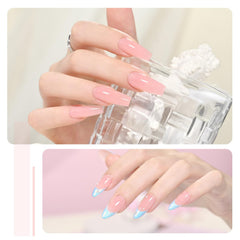 GAOY applying poly gel on nail with brush demonstrating easy application benefit