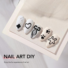 GAOY black 3D nail gel size comparison with hand illustrating compact 15g tube convenience benefit