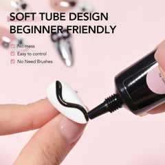 GAOY black 3D nail gel texture closeup highlighting thick consistency for defined shapes benefit