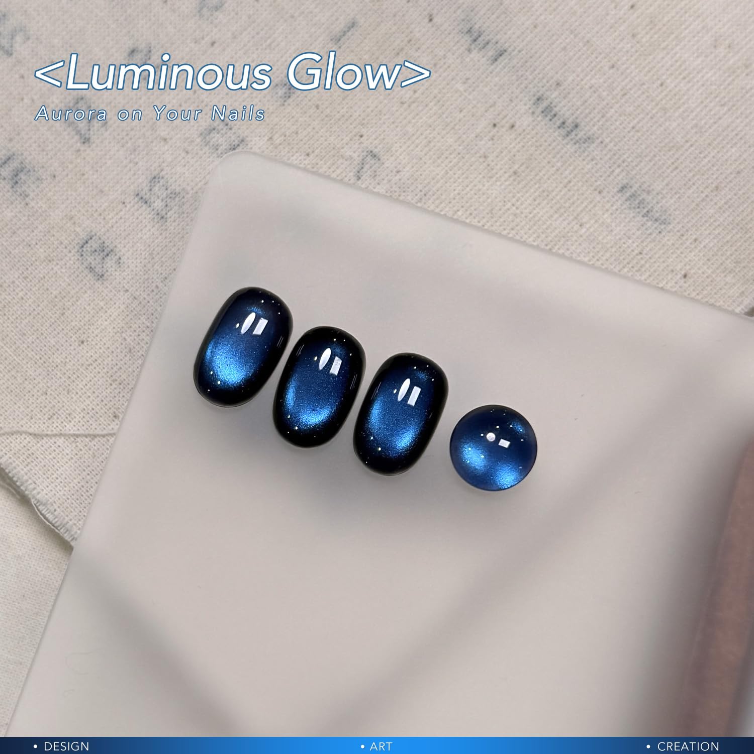 GAOY polish in use on nails demonstrating magnet-created stripe for dramatic look