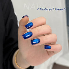 GAOY swatch fan displaying reflective navy tones and holographic sparkle