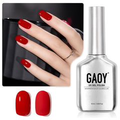 GAOY bottle front view showing scarlet red color and large 16ml volume benefit