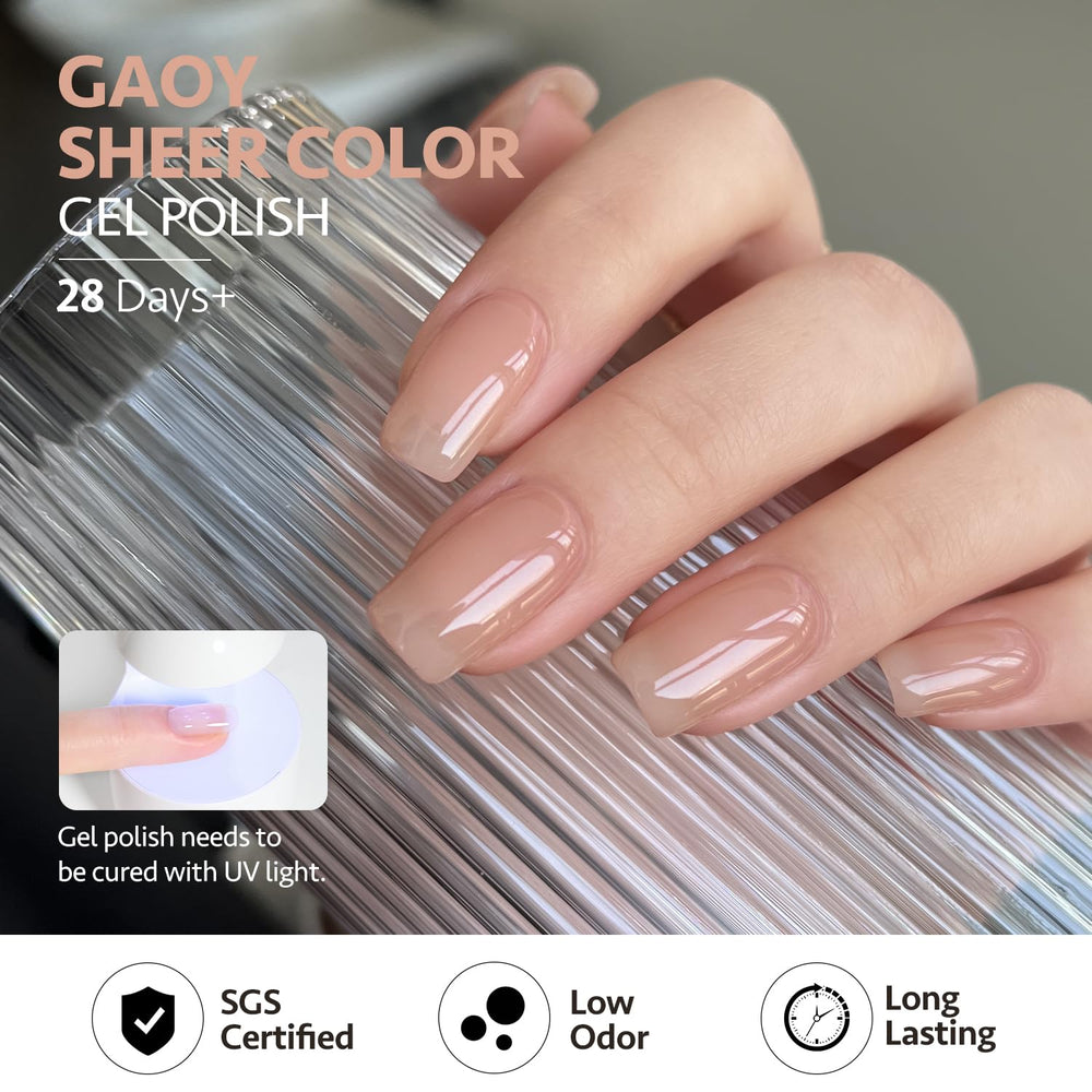 GAOY bottle beside a hand to show 16ml size for many manicures