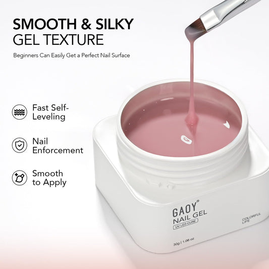 GAOY included brush applicator close-up showing precision and smooth gel application benefit