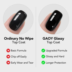GAOY brush stroke of 1001 black polish showing rich coverage
