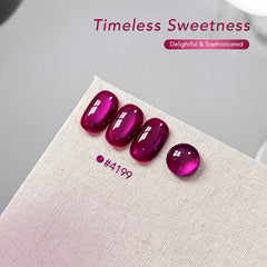 GAOY brush stroke swatch of magenta gel displaying reflective holographic shimmer and smooth coverage