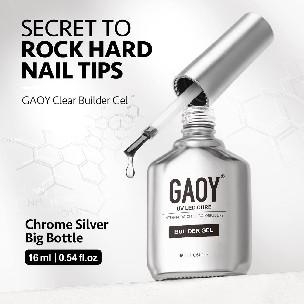 GAOY builder gel in a home manicure setup showing convenience and salon results