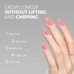 GAOY builder gel being applied over a nail form, builds strong extensions