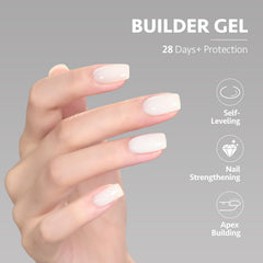 GAOY milky white swatch on nail tip showing even coverage and natural-looking finish