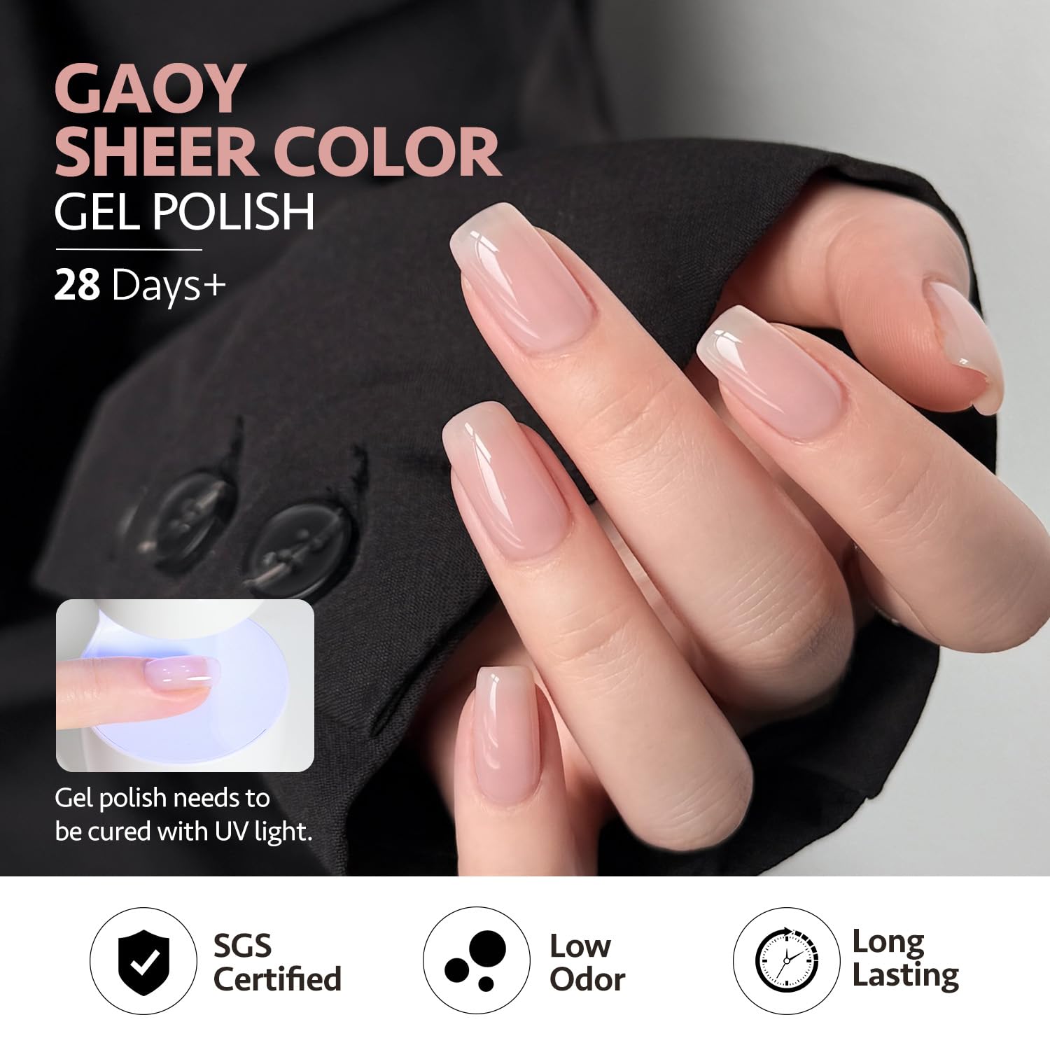 GAOY cat-eye magnet held above wet polish creating subtle stripe effect for dimension