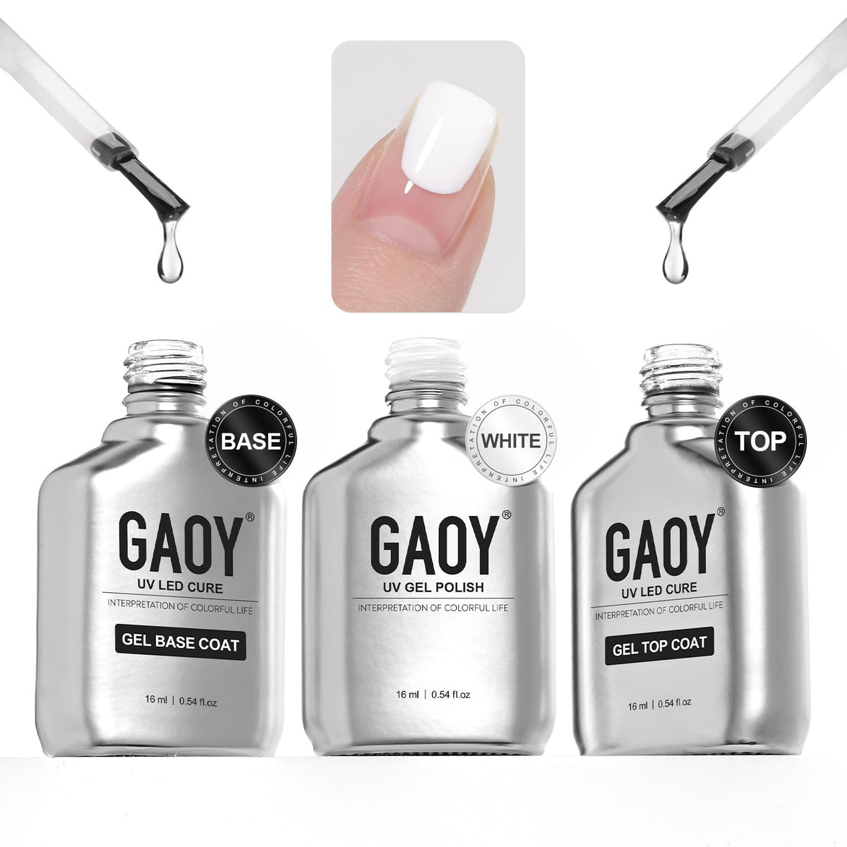 GAOY chrome bottles front view showing professional kit and easier storage
