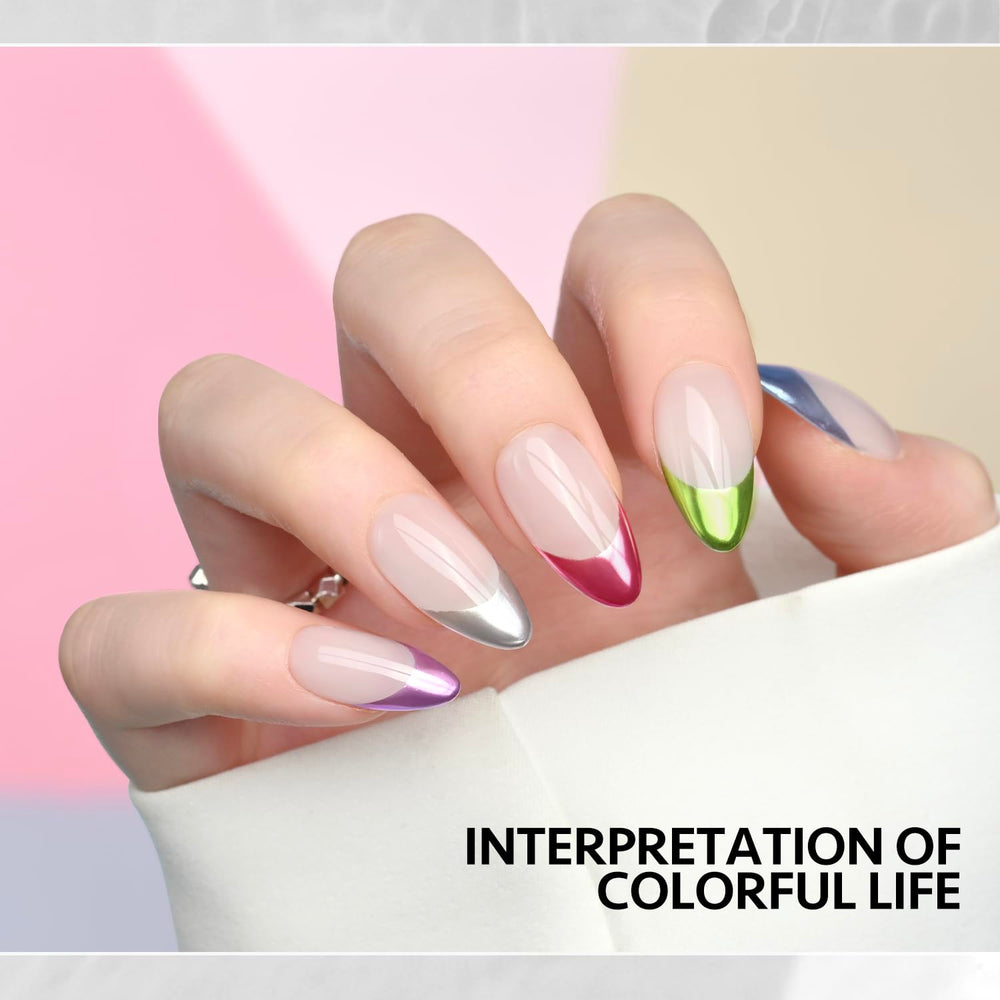GAOY sealed chrome detail nail art showing powder‑resist protection benefit
