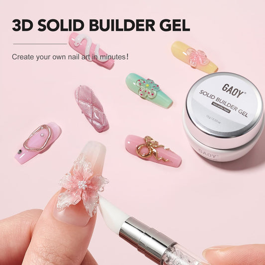 GAOY clear 3D sculpting gel close-up of solid texture, showing moldable consistency benefit