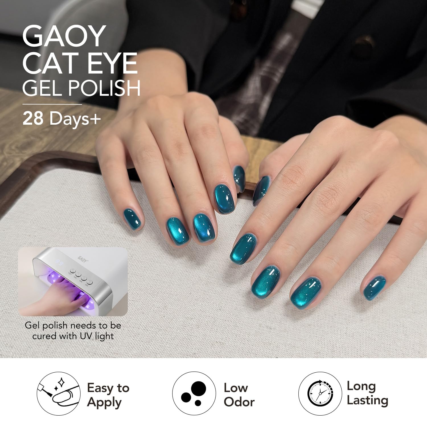 GAOY texture close-up of glitter polish showing glassy sparkle and mirror-like shine benefit