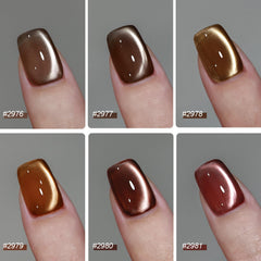 GAOY brush stroke texture close-up showing smooth jelly brown glitter application benefit