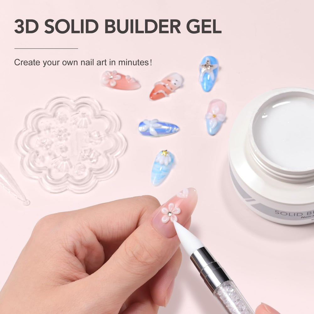 GAOY close-up of white solid gel texture highlighting non-sticky sculpting control