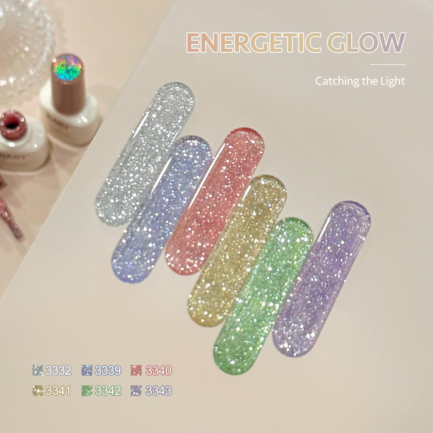 GAOY close-up of glitter texture revealing micro-mirror sparkle and smooth gel finish