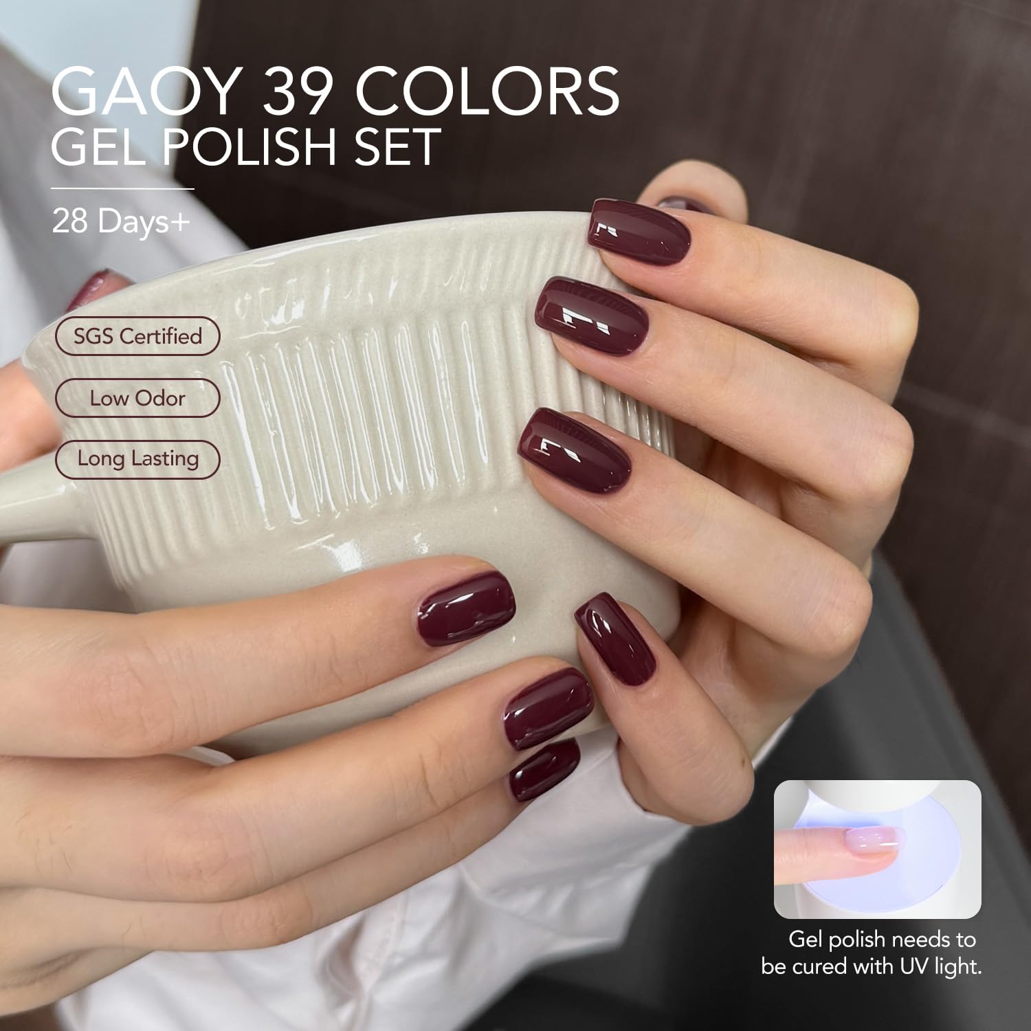 GAOY close-up of brush and bottle neck ensuring smooth even application