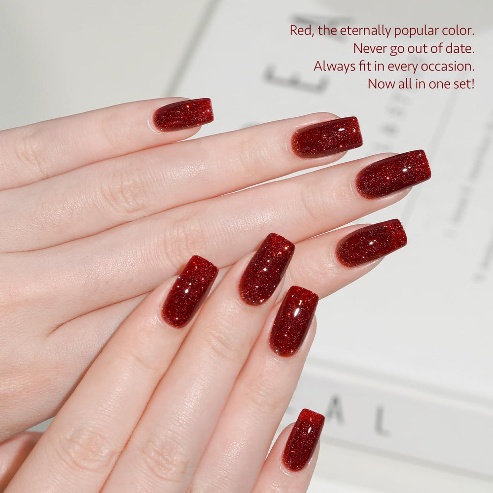 GAOY close-up brush stroke of dark cherry polish showing smooth, high-pigment application
