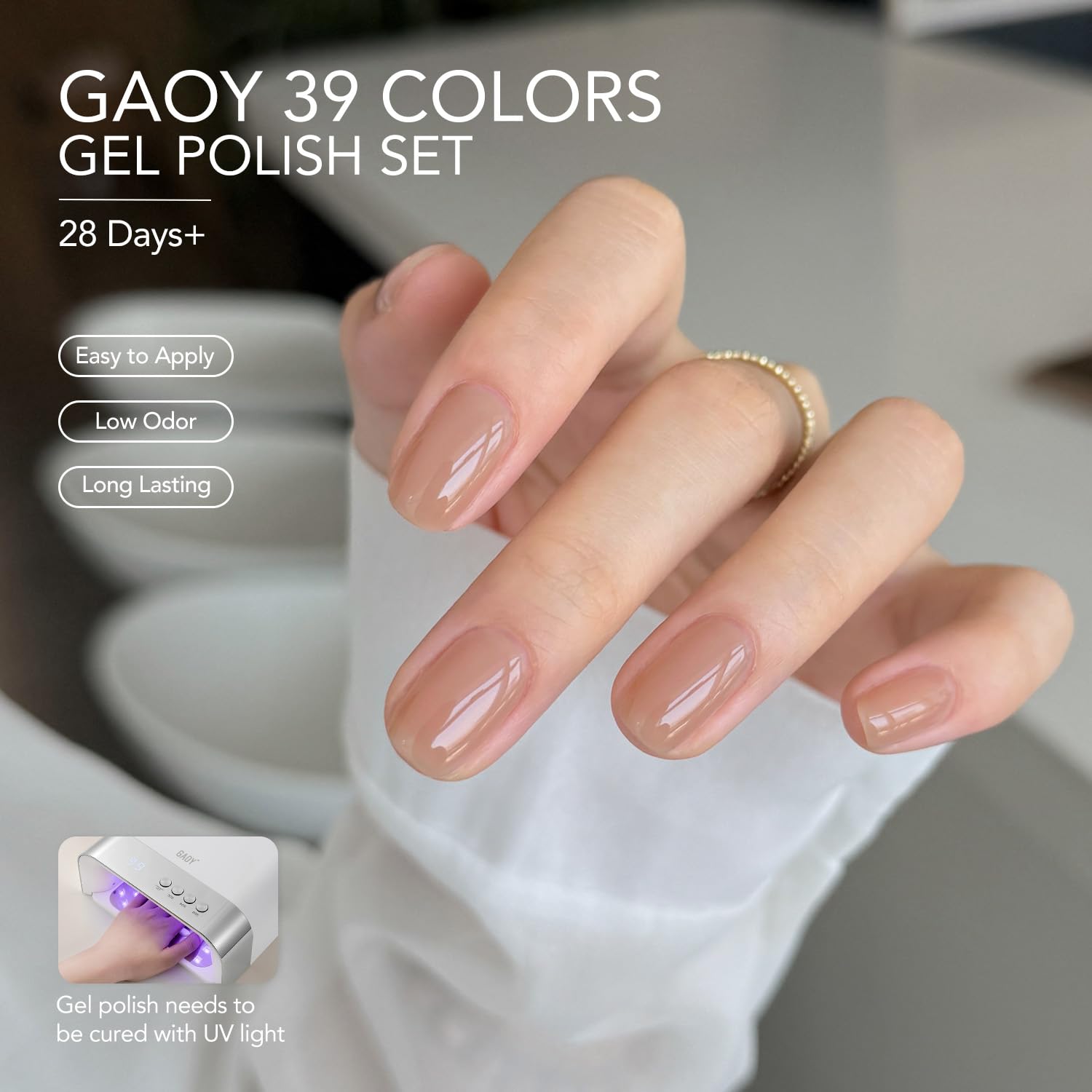 GAOY close-up polish brush stroke showing smooth texture for even application