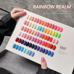 GAOY close-up of 39 neon gel bottles showing true color payoff