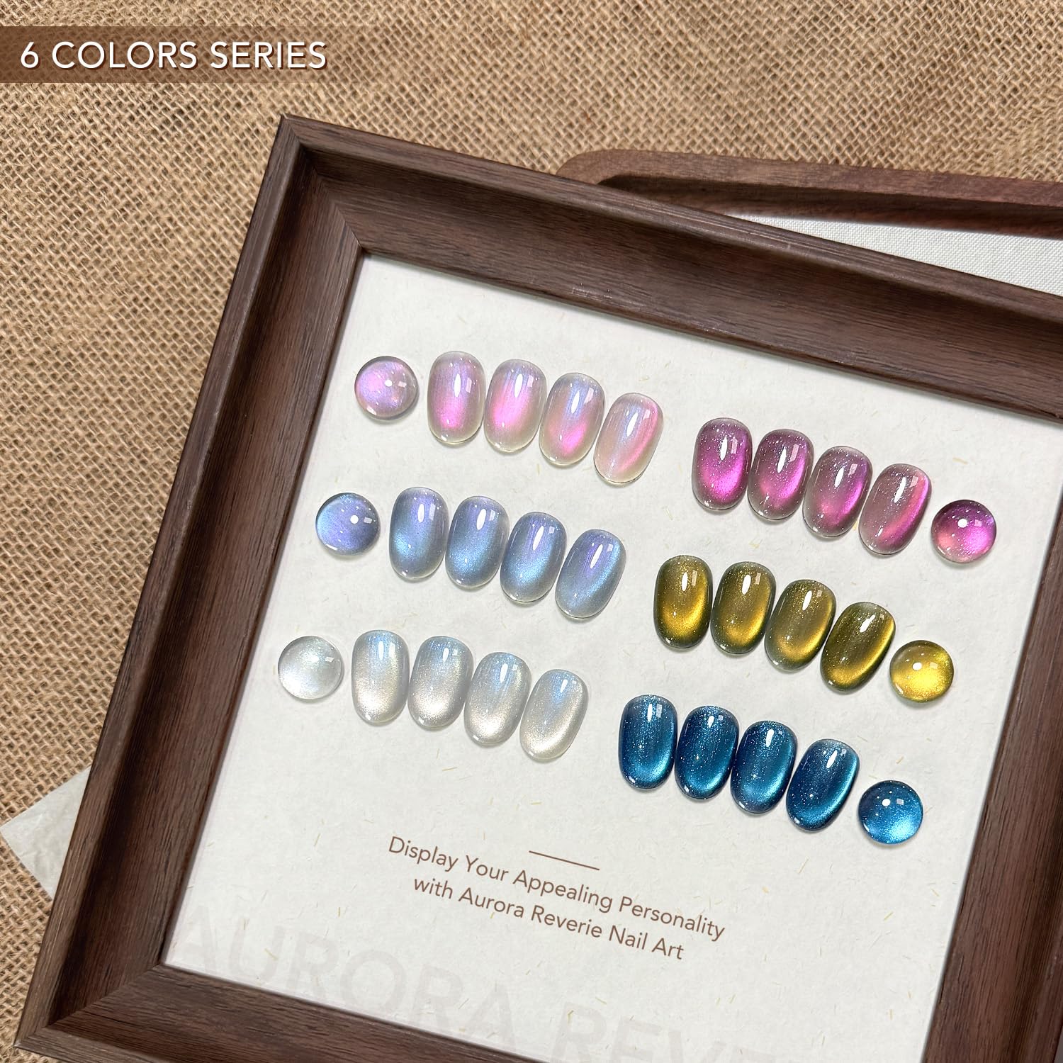 GAOY color swatch palette displaying blue silver pink holographic shades, inspiration