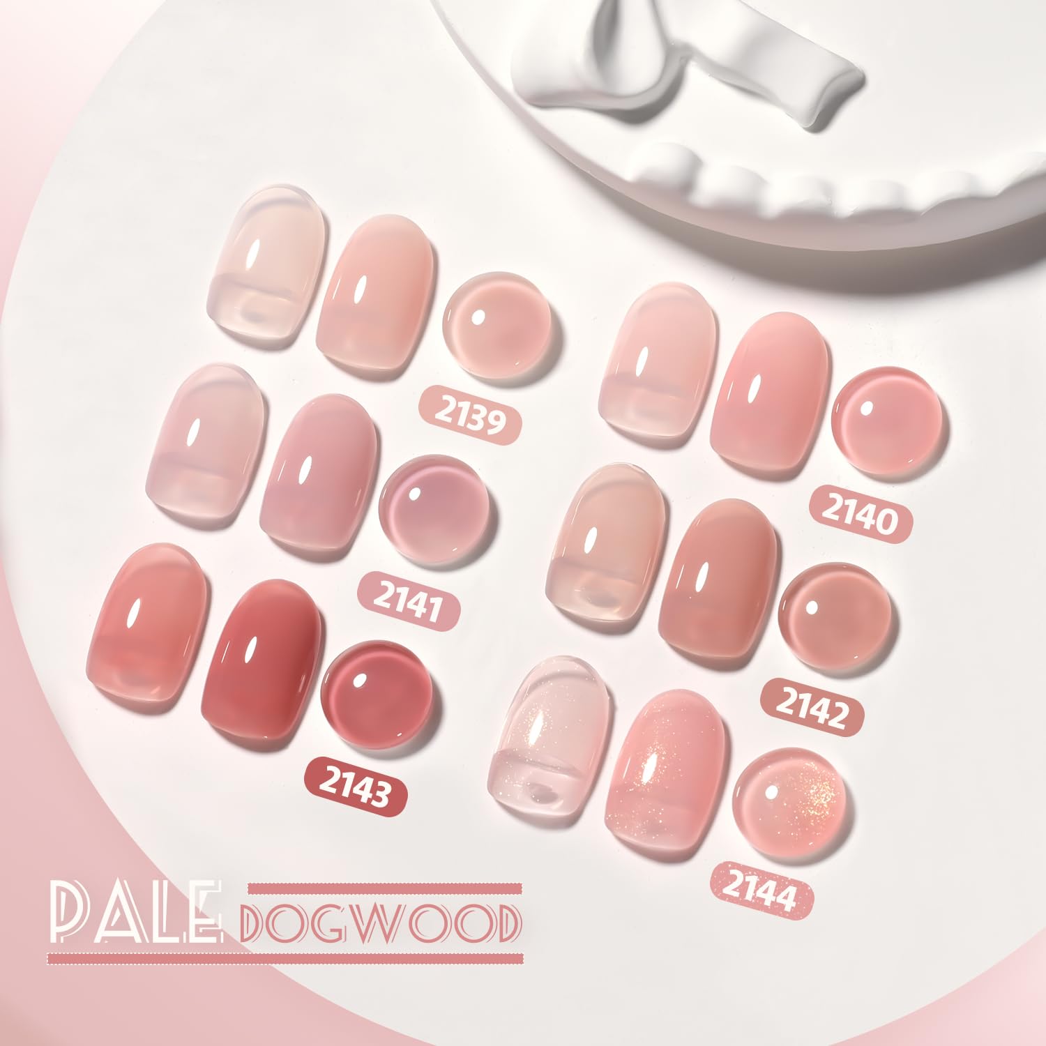 GAOY swatches on sticks displaying six milky pink brown tones for easy shade selection benefit