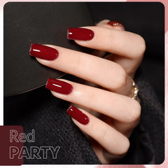 GAOY color swatch strip close-up displaying eight red shades for selection ease