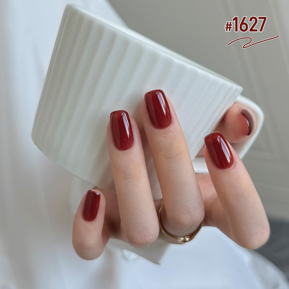 GAOY color swatch strip with nude, red, pink, brown and clear for quick shade preview