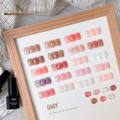 GAOY color swatches on a nail wheel showing 20 jelly shades for easy selection