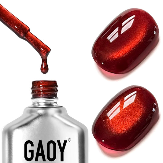 GAOY bottle front showing Crimson Allure label and shimmer finish benefit