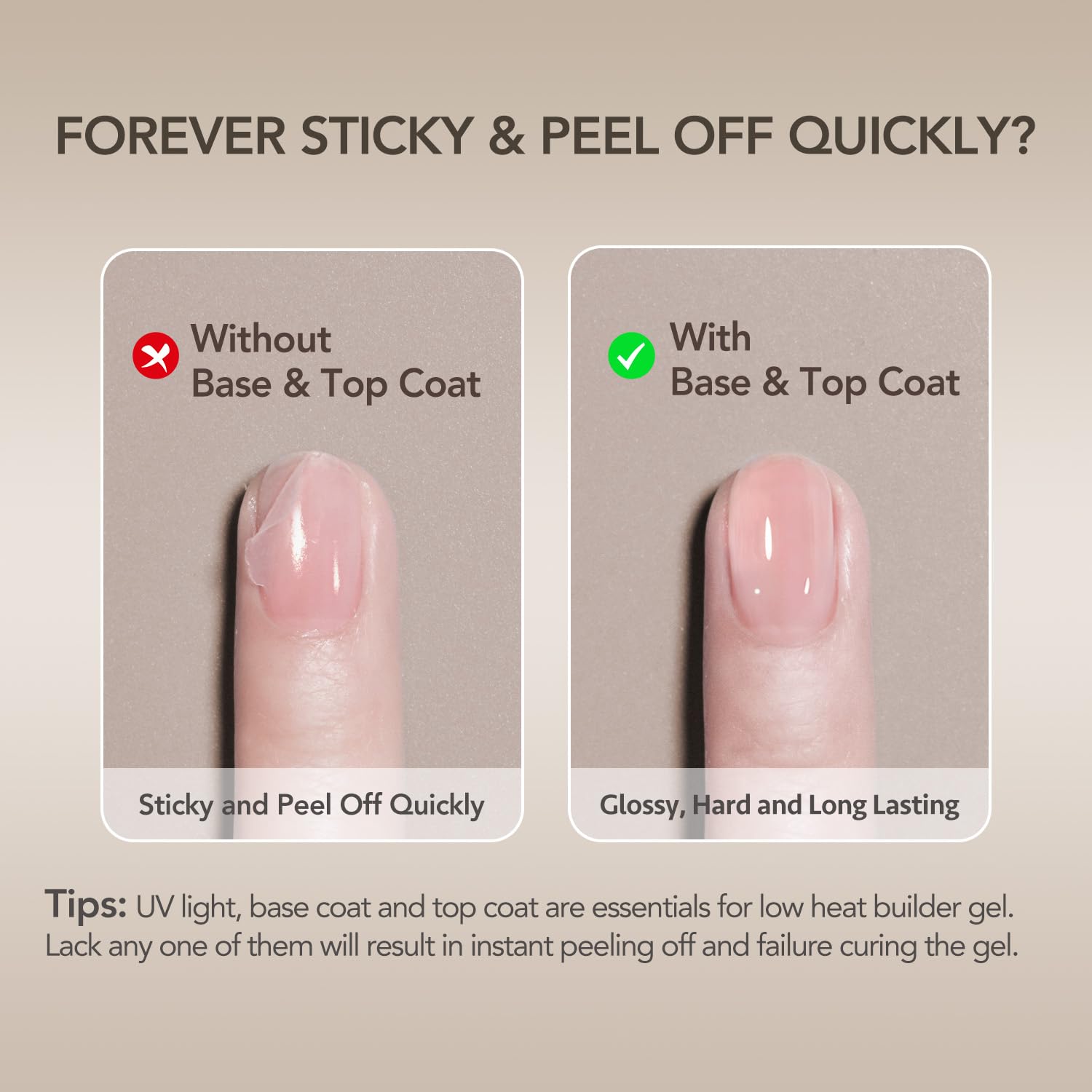 GAOY cured nails showing high-gloss finish and durable protective overlay benefit