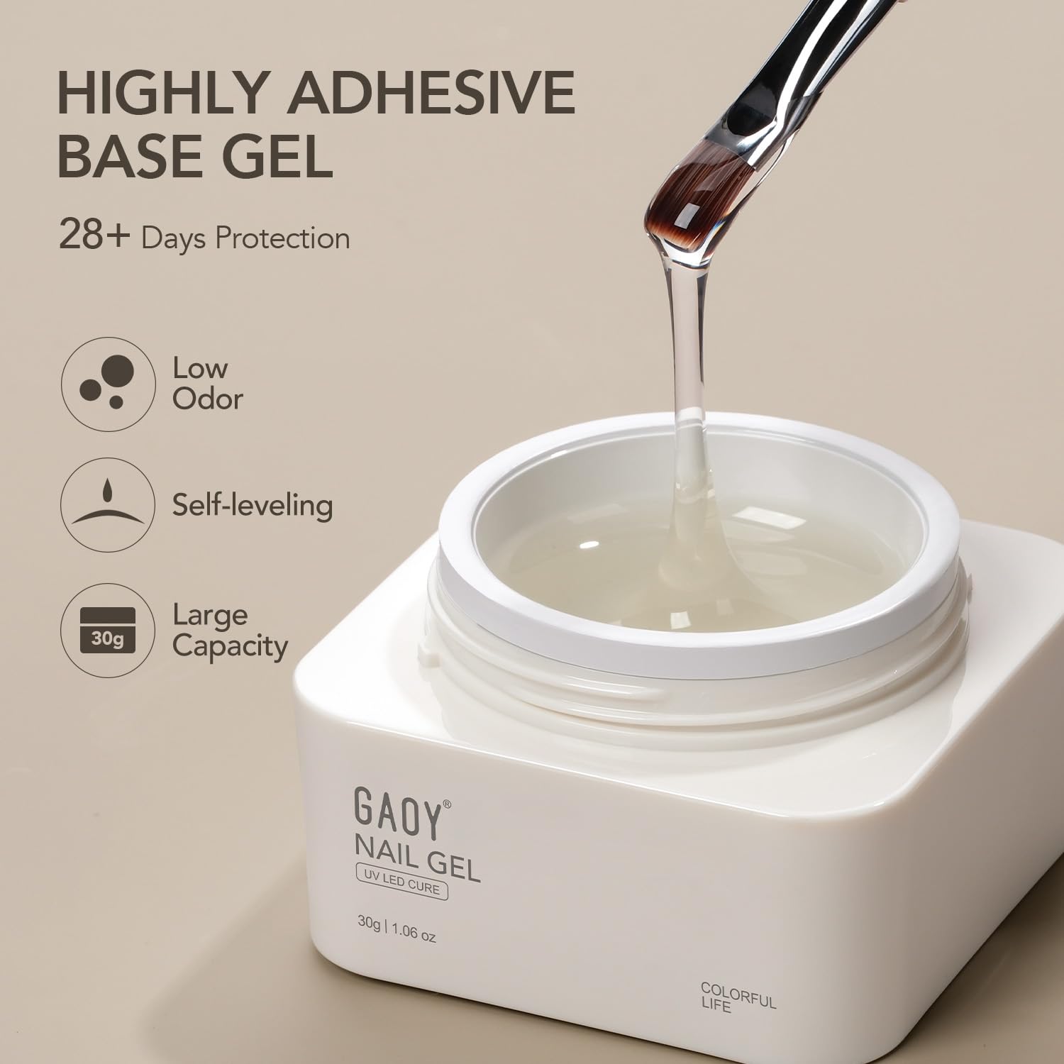 GAOY cured nails glossy finish showing sealed top coat durability benefit