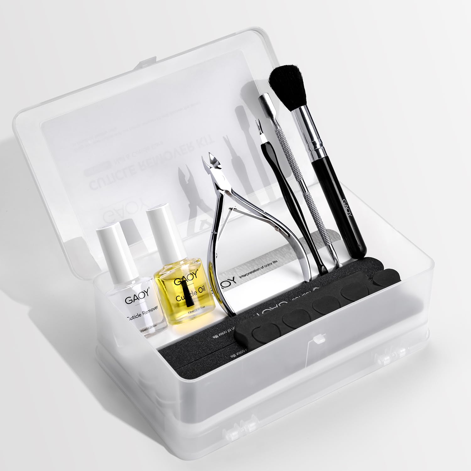 GAOY front packaging showing complete all-in-one manicure kit benefits