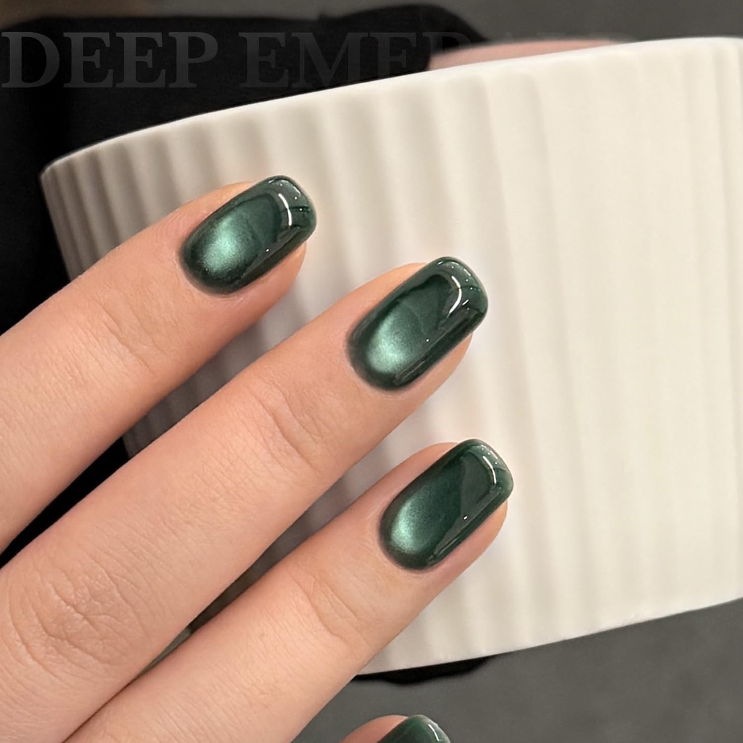 GAOY nail swatches on tips showing layered holographic cat-eye effects for style ideas